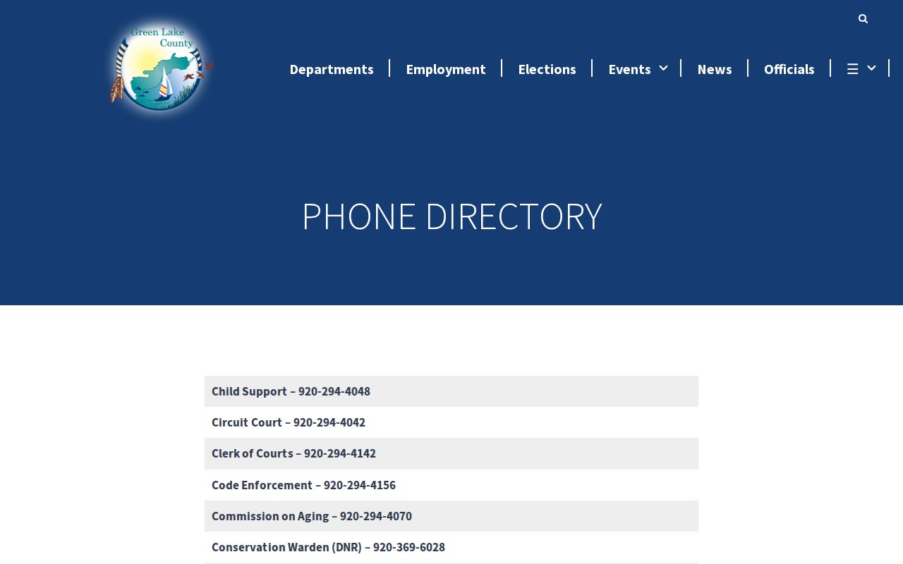 Berlin criminal history Green Lake County phone directory