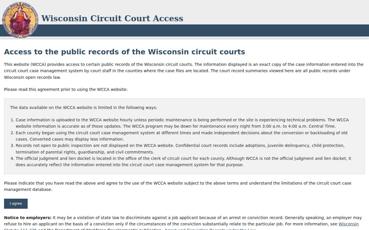 Green Lake County criminal court history WCCA search